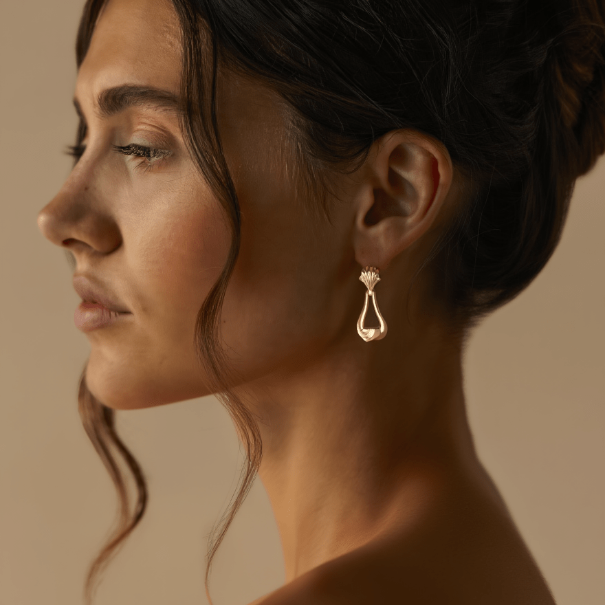 Brincos Concha Articulados em Ouro 19kl - Loja do Ouro