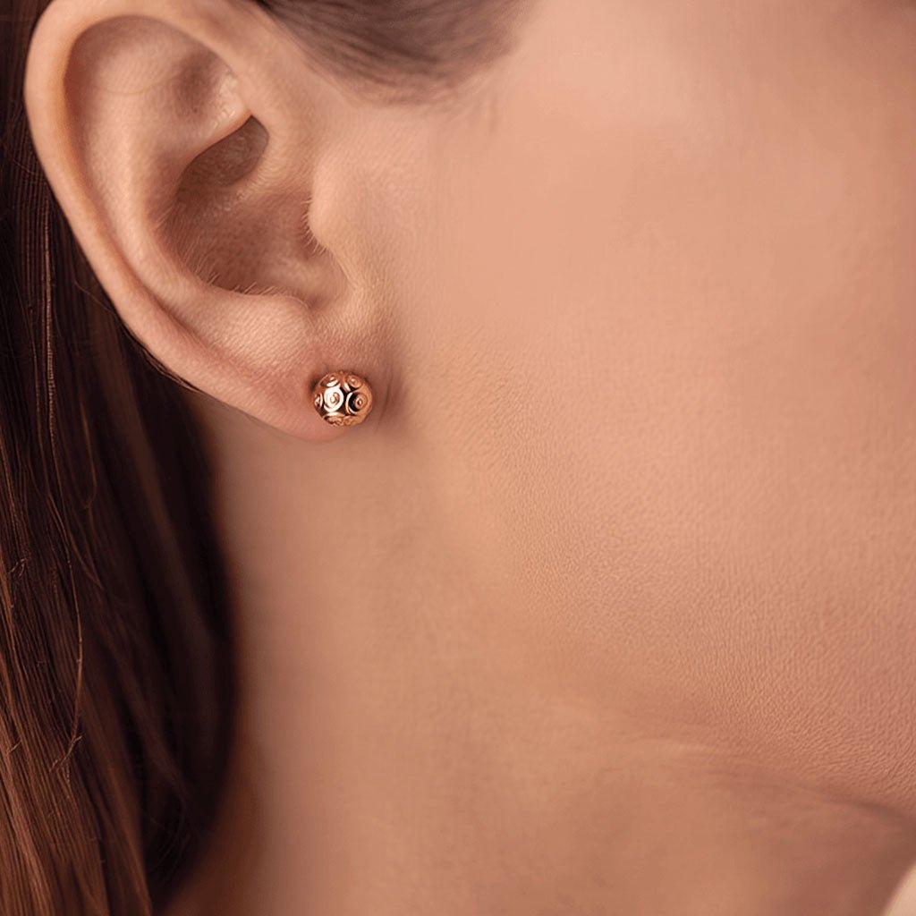 Brincos Contas de Viana em Ouro 18kl (0.9cm) - Loja do Ouro