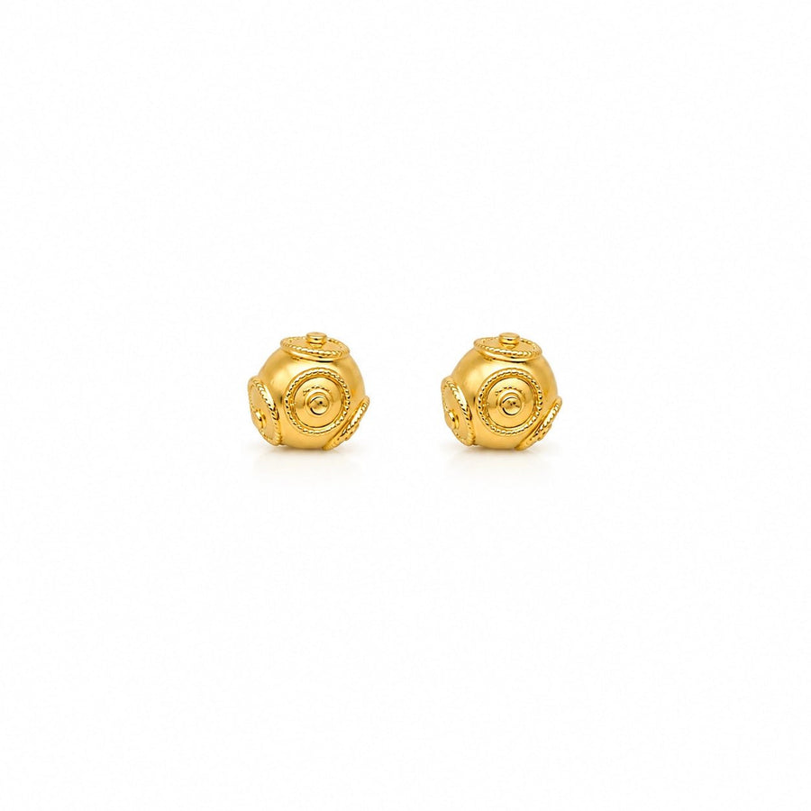 Brincos Contas de Viana em Ouro 19kl (0.55cm) - Loja do Ouro