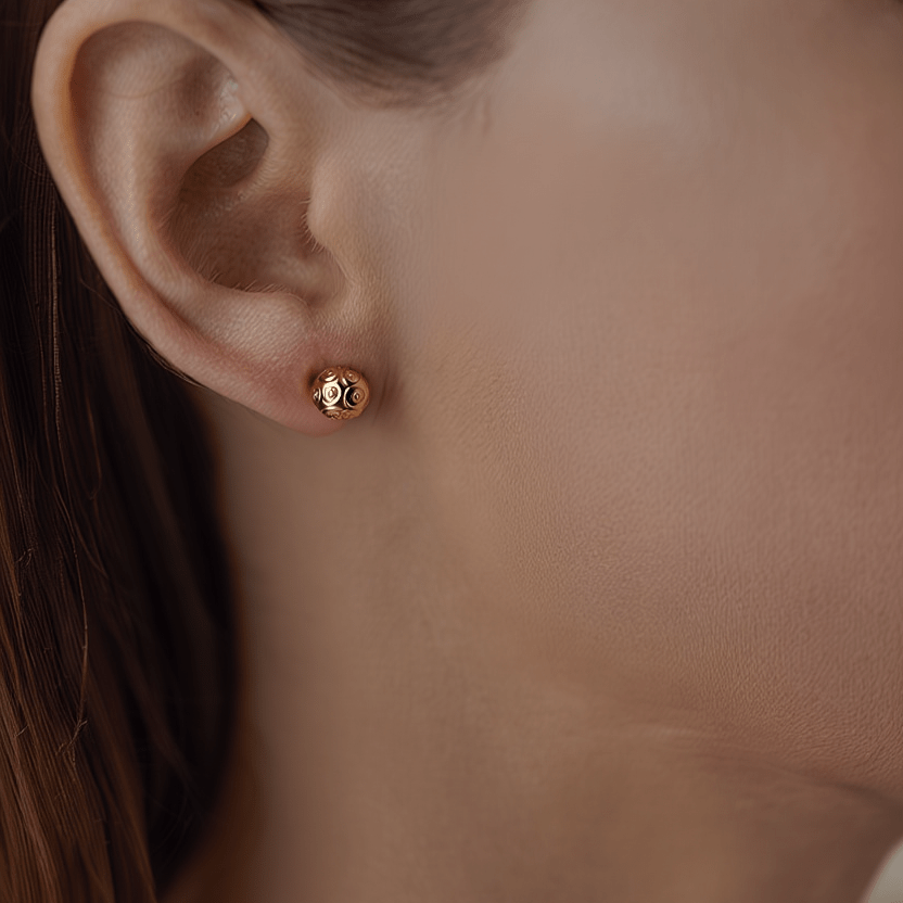 Brincos Contas de Viana em Ouro 19kl (0.8cm) - Loja do Ouro