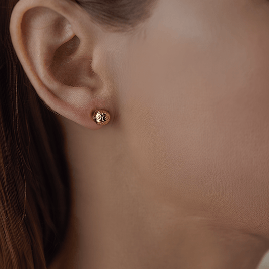 Brincos Contas de Viana em Ouro 19kl (0.8cm) - Loja do Ouro