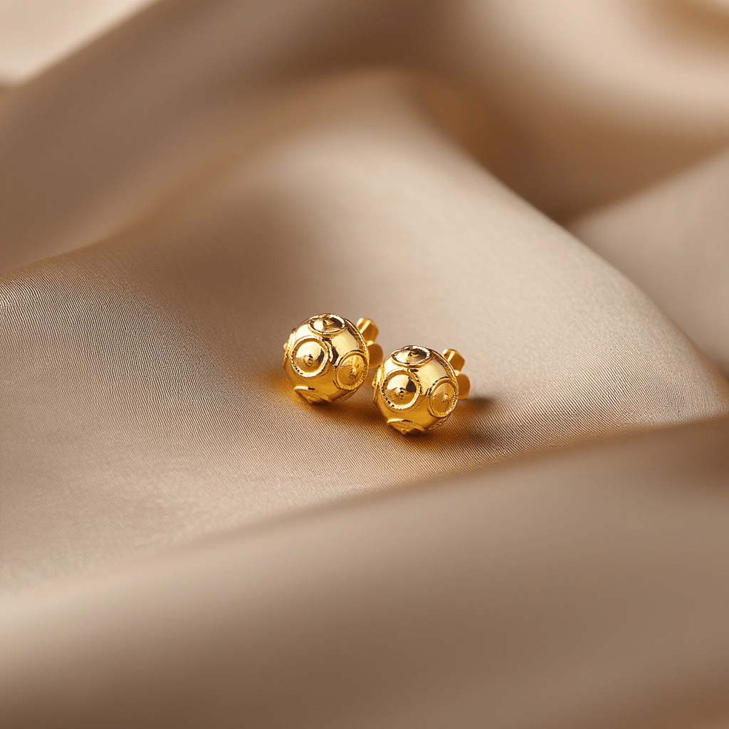 Brincos Contas de Viana em Ouro 19kl (0.9cm) - Loja do Ouro