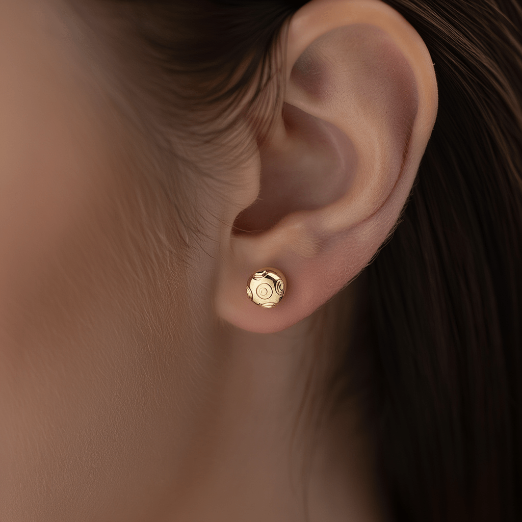 Brincos Contas de Viana em Ouro 19kl (0.9cm) - Loja do Ouro