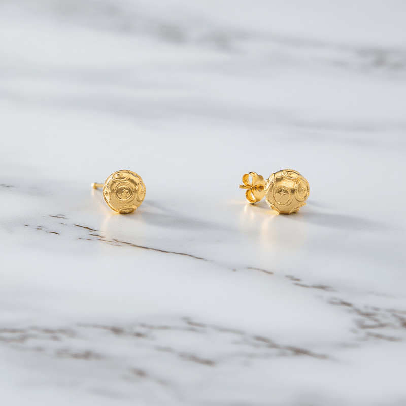 Brincos Contas de Viana em Ouro 19kl (0.9cm) - Loja do Ouro