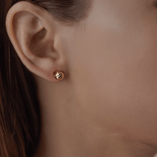 Brincos Contas de Viana em Ouro 19kl (1cm) - Loja do Ouro