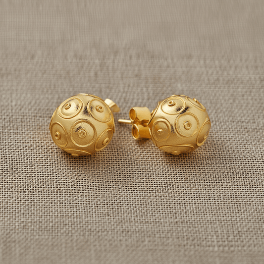 Brincos Contas de Viana em Ouro 19kl (1cm) - Loja do Ouro