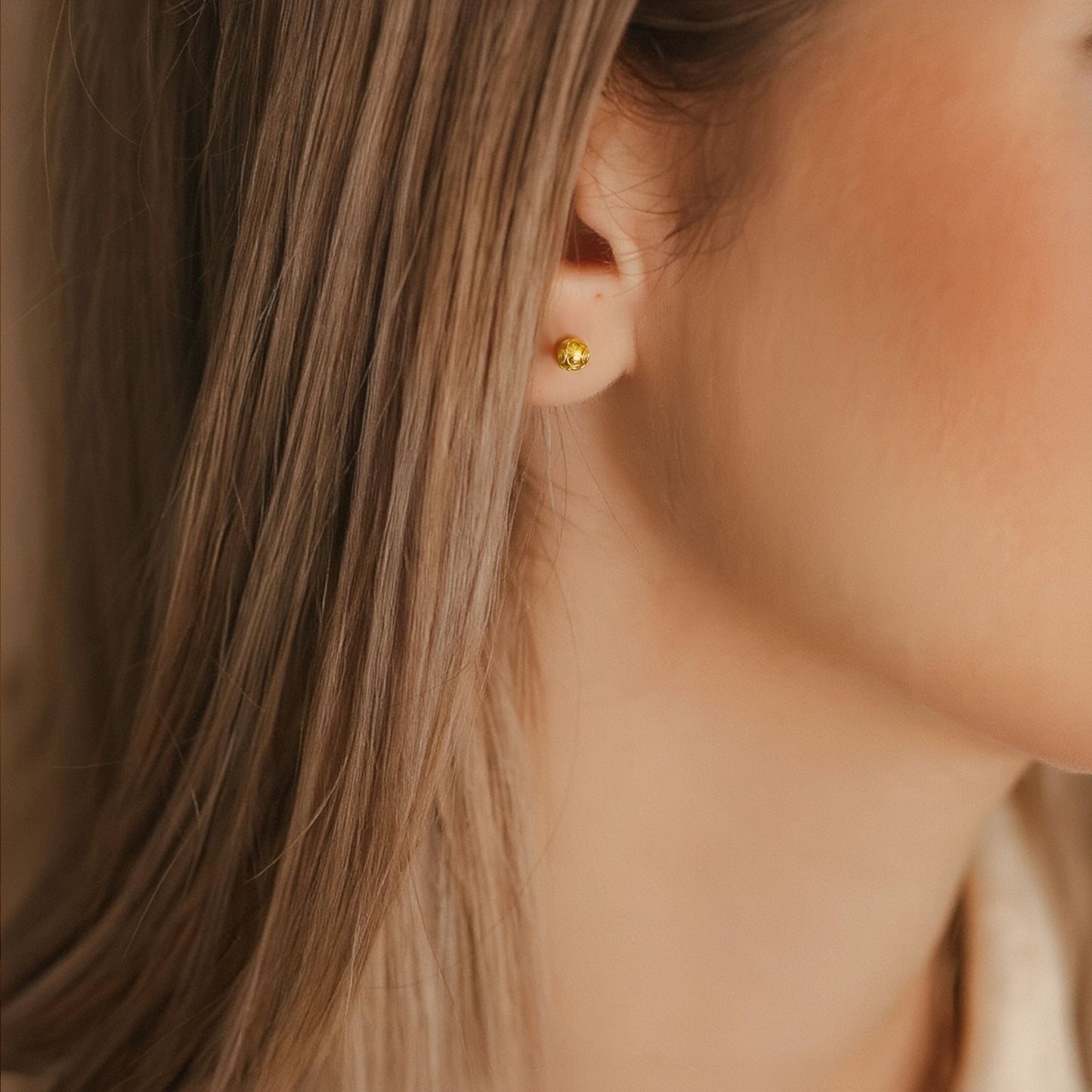 Brincos Contas de Viana em Ouro 19kl (6.2mm) - Loja do Ouro