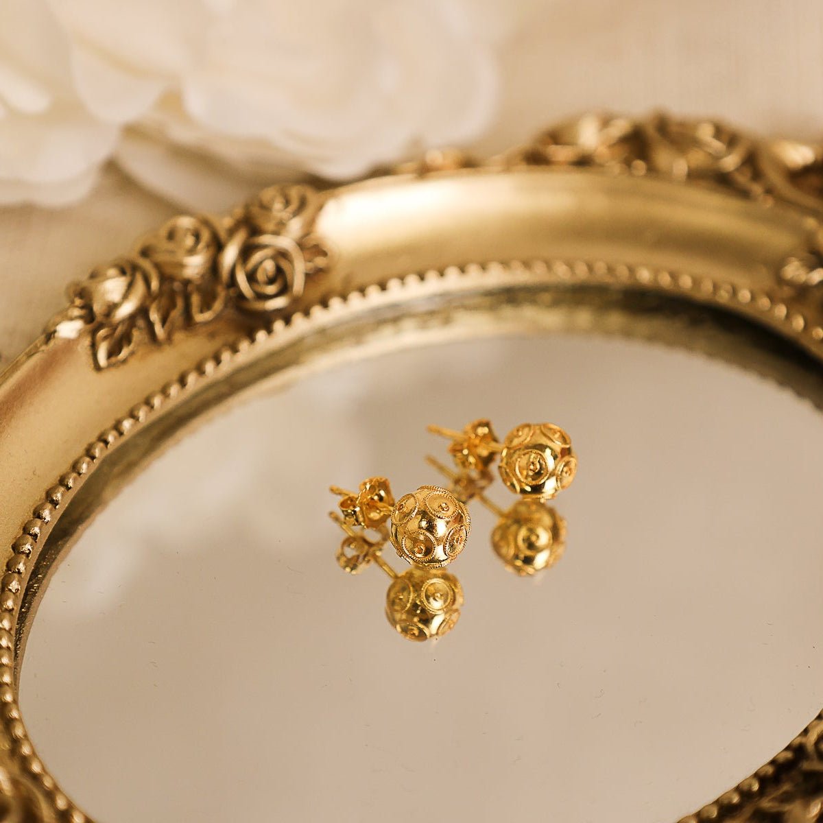 Brincos Contas de Viana em Ouro 19kl (6.2mm) - Loja do Ouro