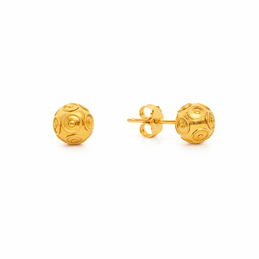 Brincos Contas de Viana em Ouro 19kl (8.2mm) - Loja do Ouro
