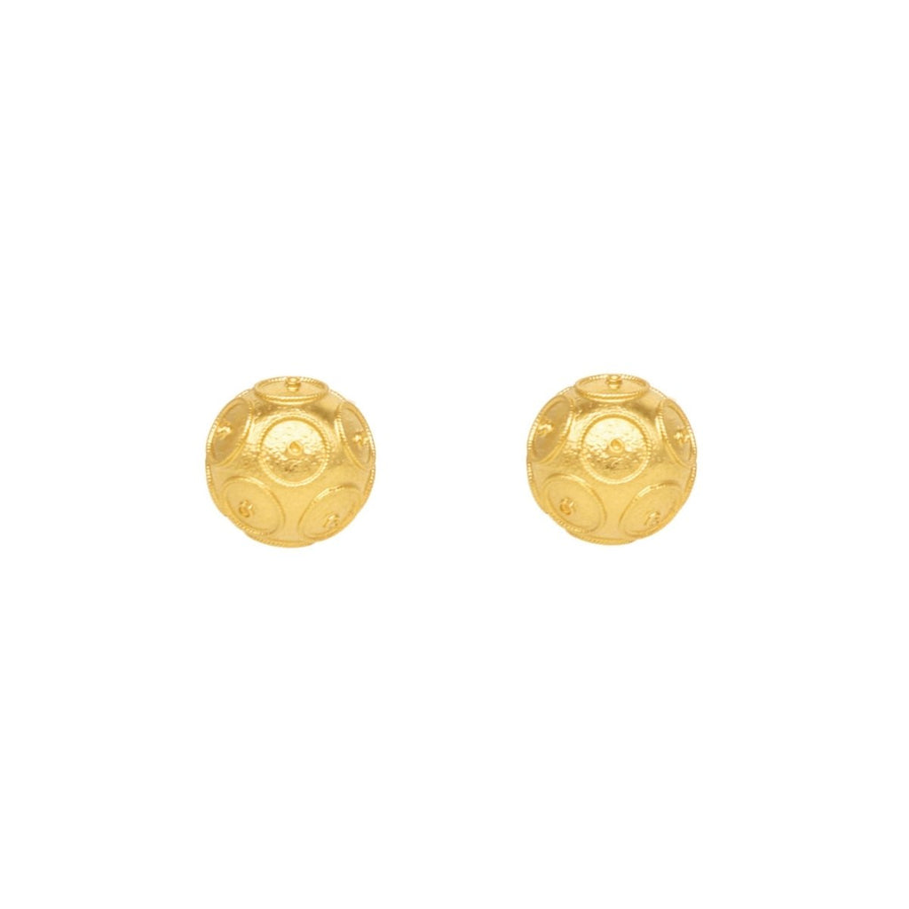 Brincos Contas de Viana em Prata Dourada (0.8cm) - Loja do Ouro