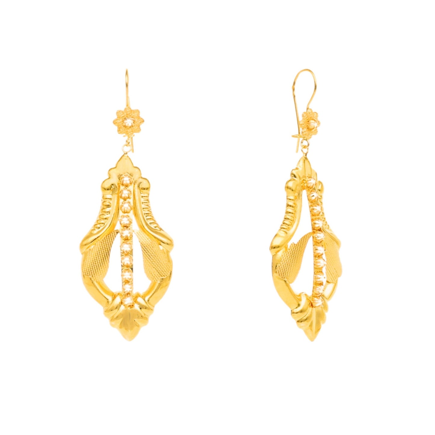 Brincos Destino em Prata Dourada (7.3cm) - Loja do Ouro