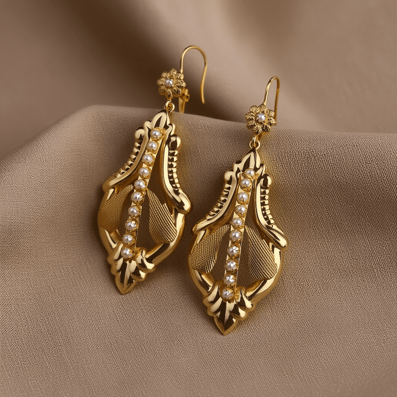 Brincos Destino em Prata Dourada (7.3cm) - Loja do Ouro