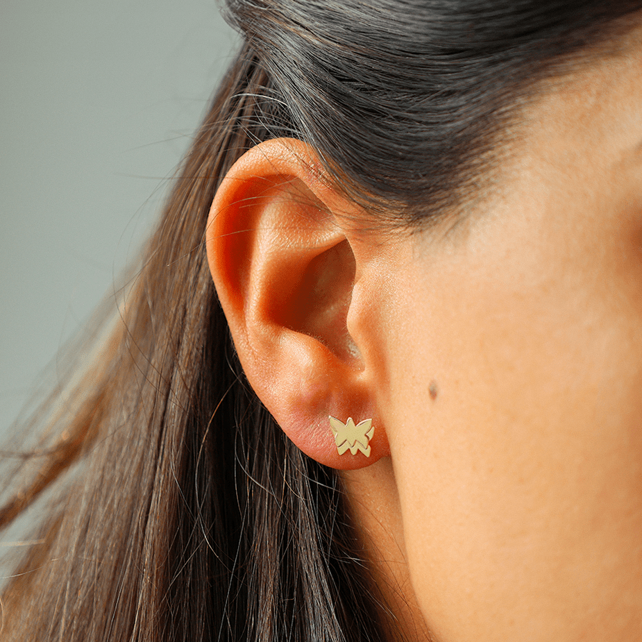 Pendientes mariposa de oro de 19