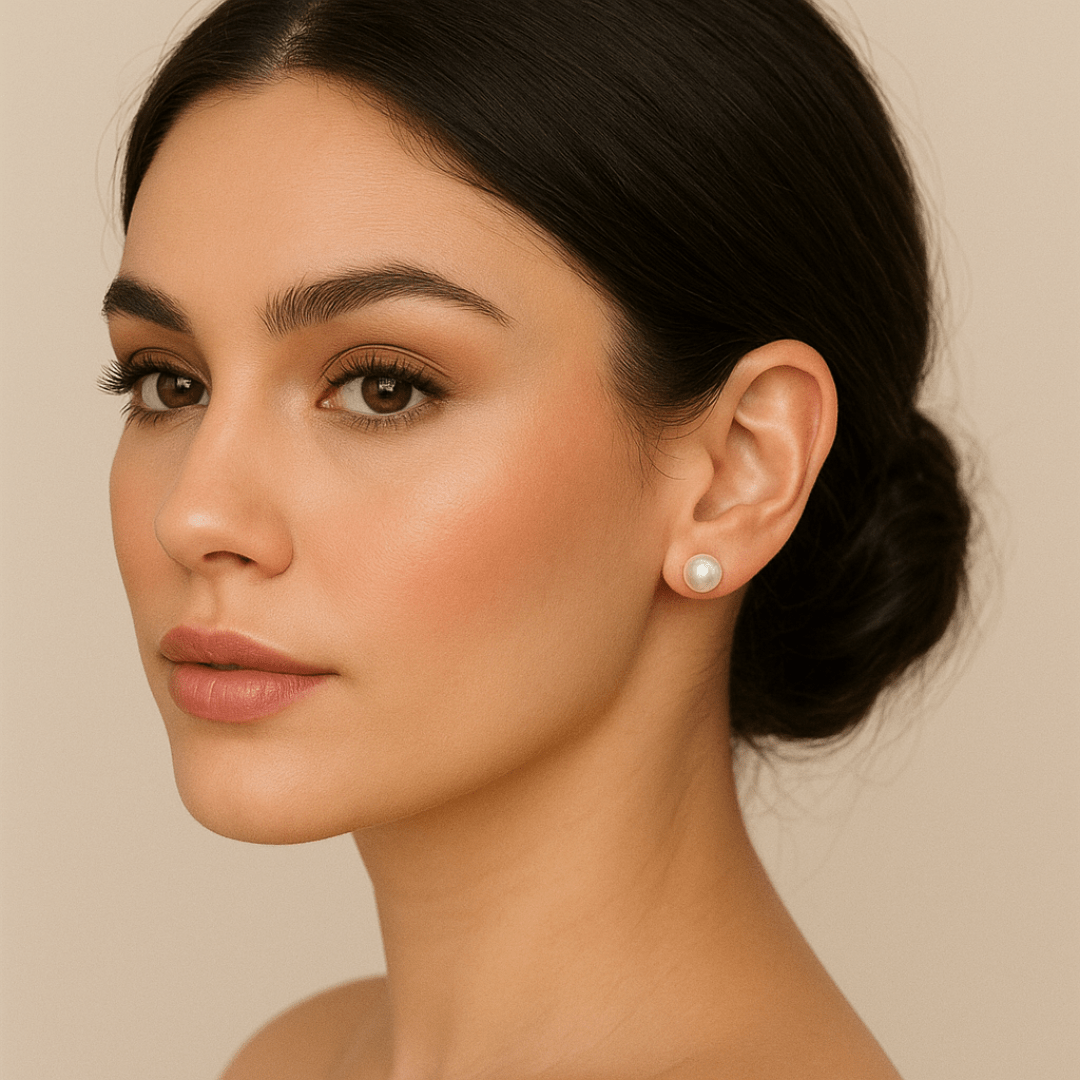 Brincos em Ouro 19kl com Pérolas (0.9cm) - Loja do Ouro