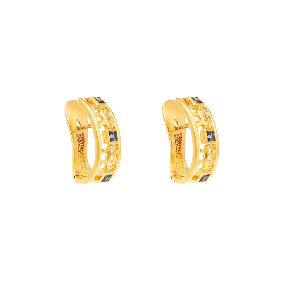Pendientes de oro 19kl con topacio y circonías (1
