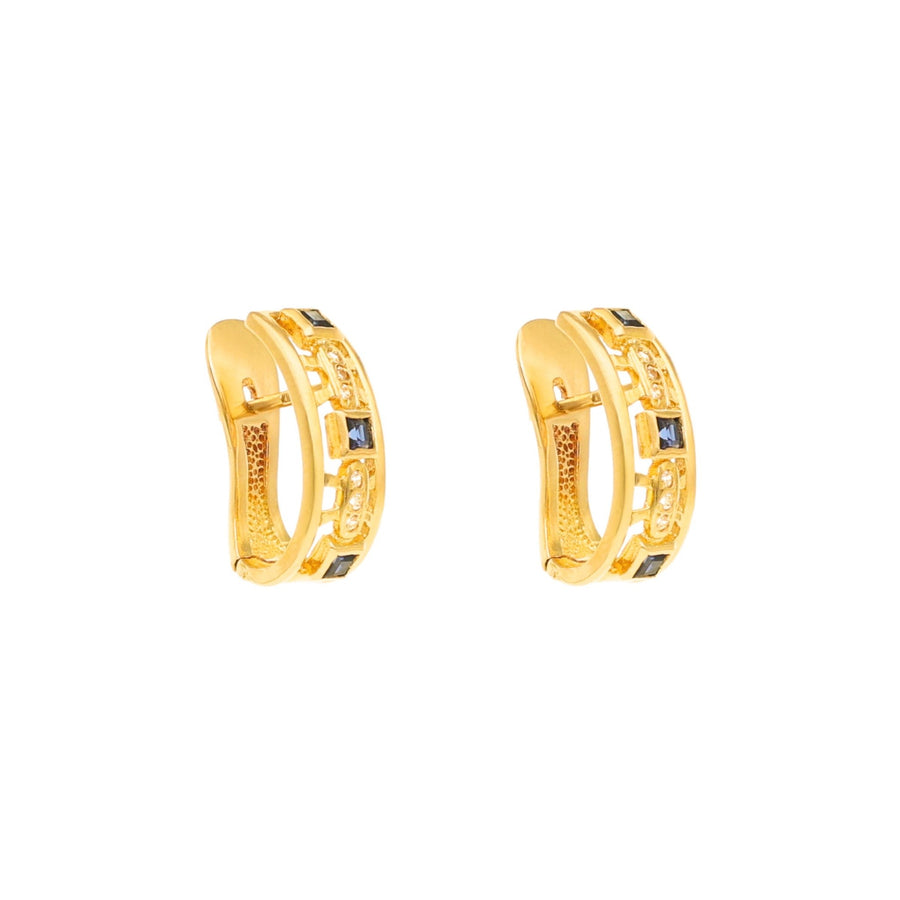 Pendientes de oro 19kl con topacio y circonías (1