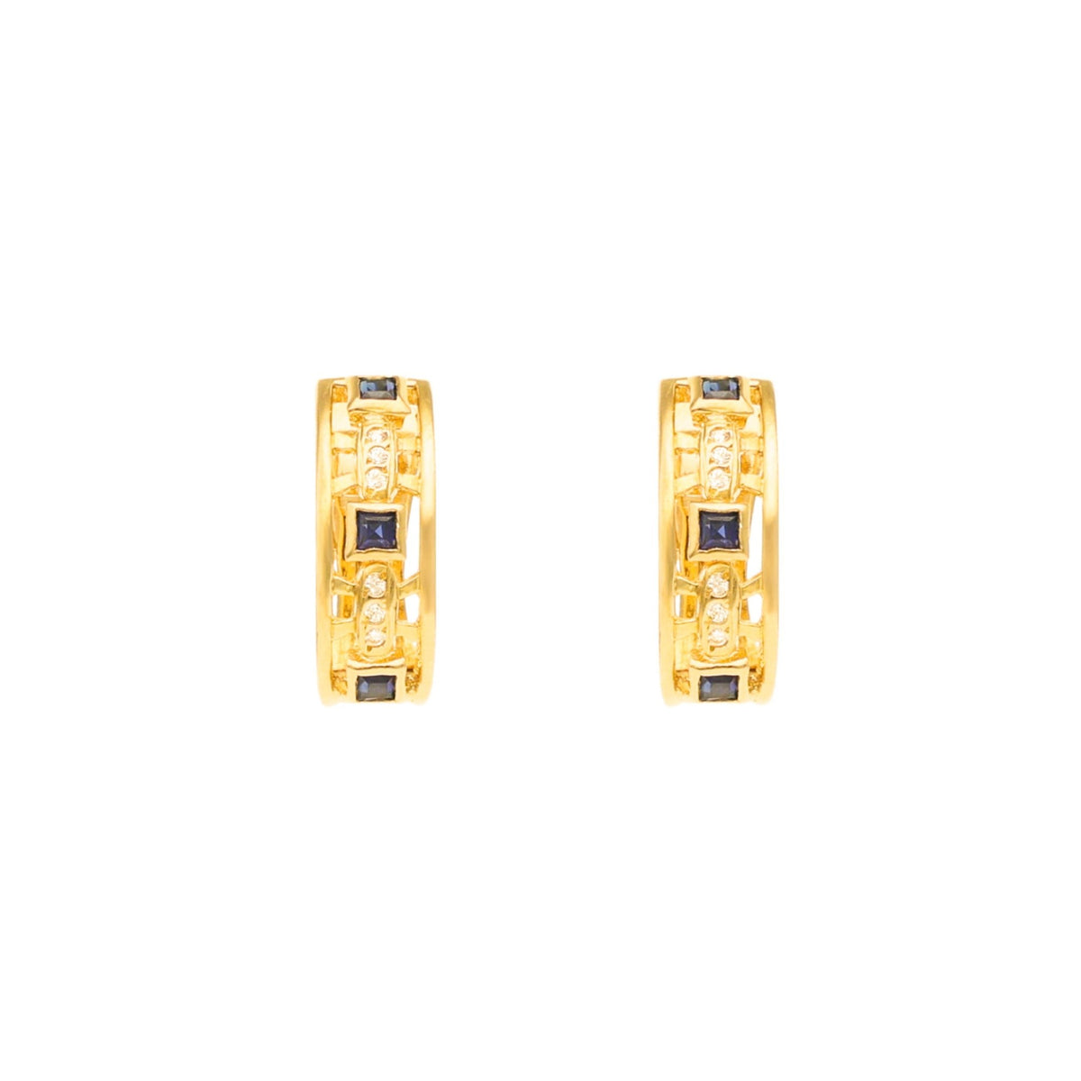 Pendientes de oro 19kl con topacio y circonías (1