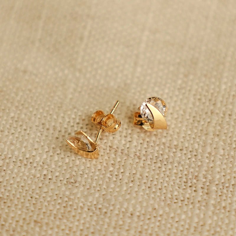 Brincos em Ouro 19kl com Zircónias (0.5cm) - Loja do Ouro