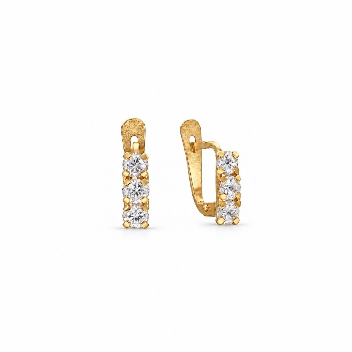 Brincos em Ouro 19kl com Zircónias (0.8cm) - Loja do Ouro