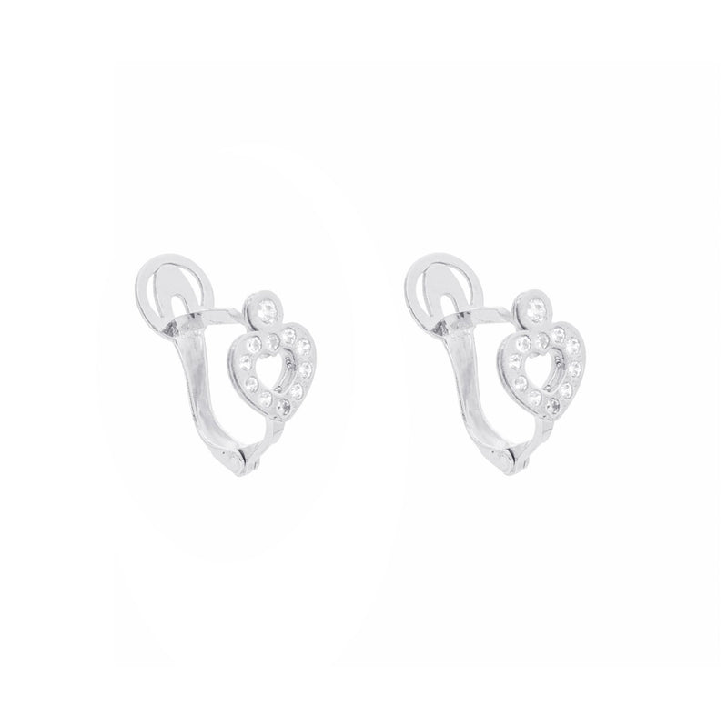 Brincos em Prata com Coração e Zircónias - Loja do Ouro