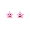 Brincos em Prata com Estrela em Esmalte Rosa - Loja do Ouro