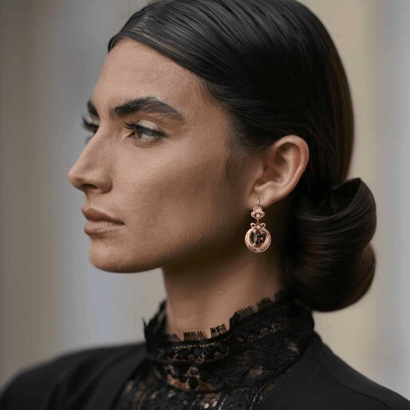 Brincos Encanto do Fado em Prata Dourada (5cm) - Loja do Ouro