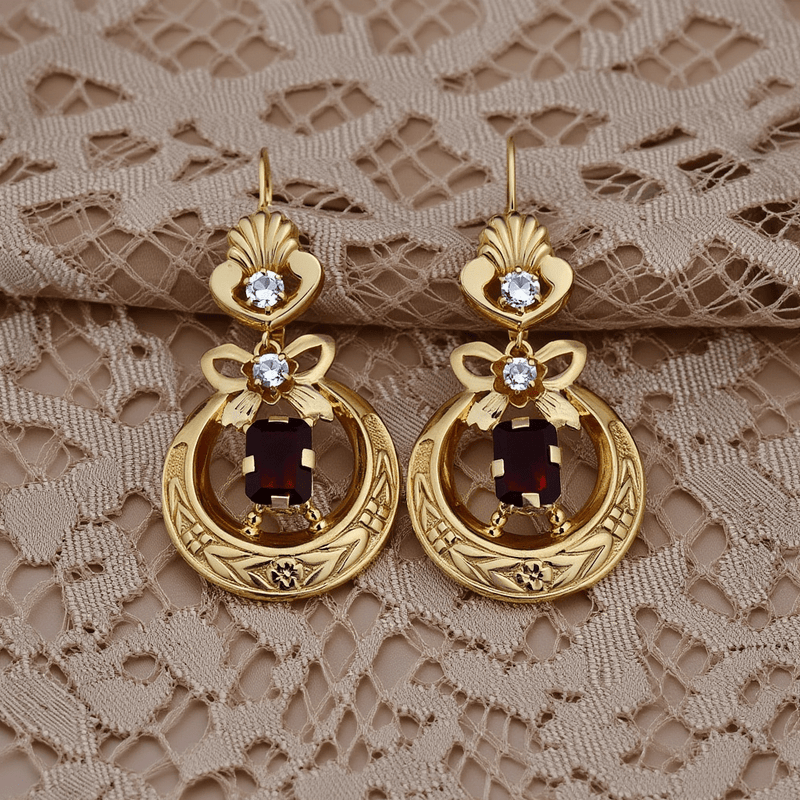 Brincos Encanto do Fado em Prata Dourada (5cm) - Loja do Ouro