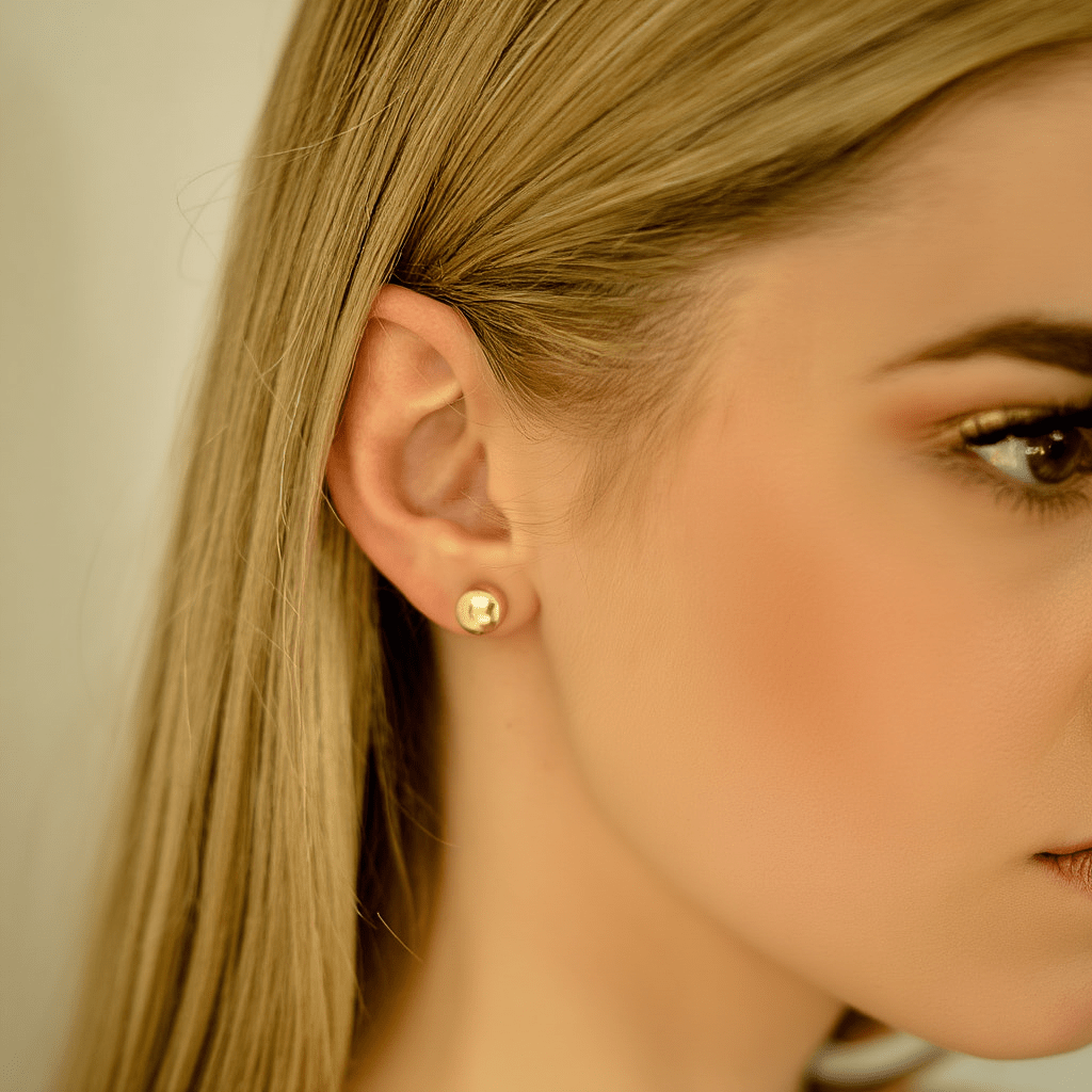 Pendientes cepillados en oro de 19 kl (0