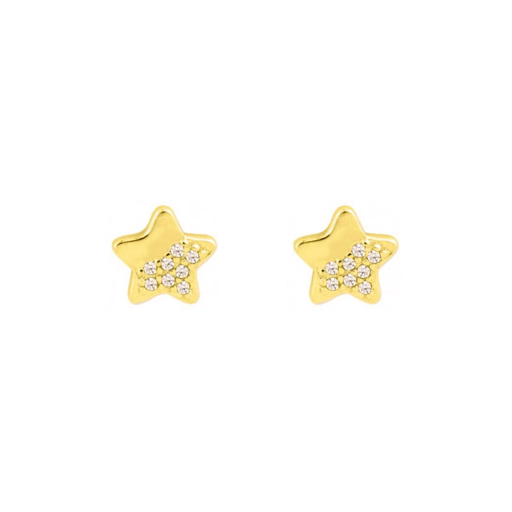 Brincos Estrela em Prata com Zircónias - Loja do Ouro