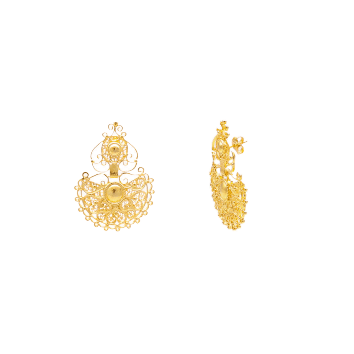 Pendientes Flamma en plata chapada en oro - Gold Store Premium