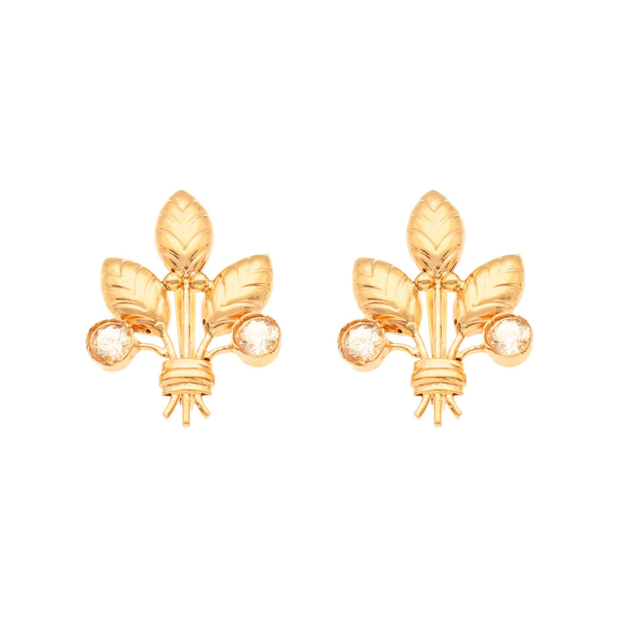 Pendientes de pan de oro de 19 kl con circonias - Gold Store Premium