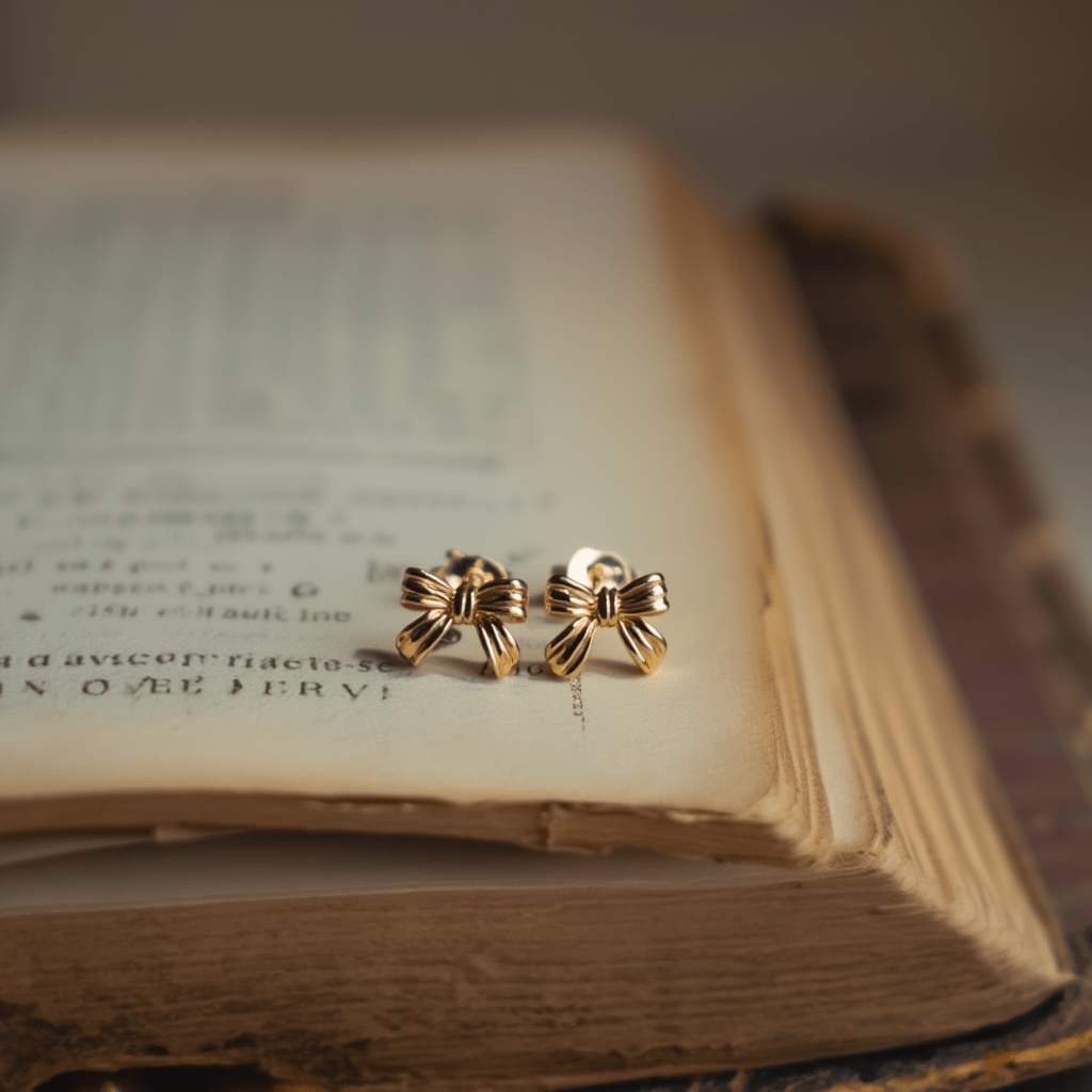 Brincos Laço em Prata Dourada - Loja do Ouro