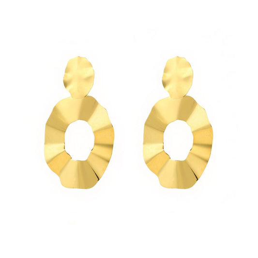 Brincos Lirios Dourados em Prata Dourada (6.7cm) - Loja do Ouro