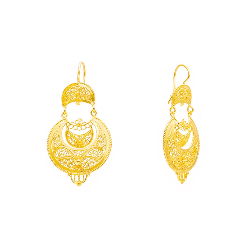 Brincos Madragoa em Prata Dourada (5.1cm) - Loja do Ouro