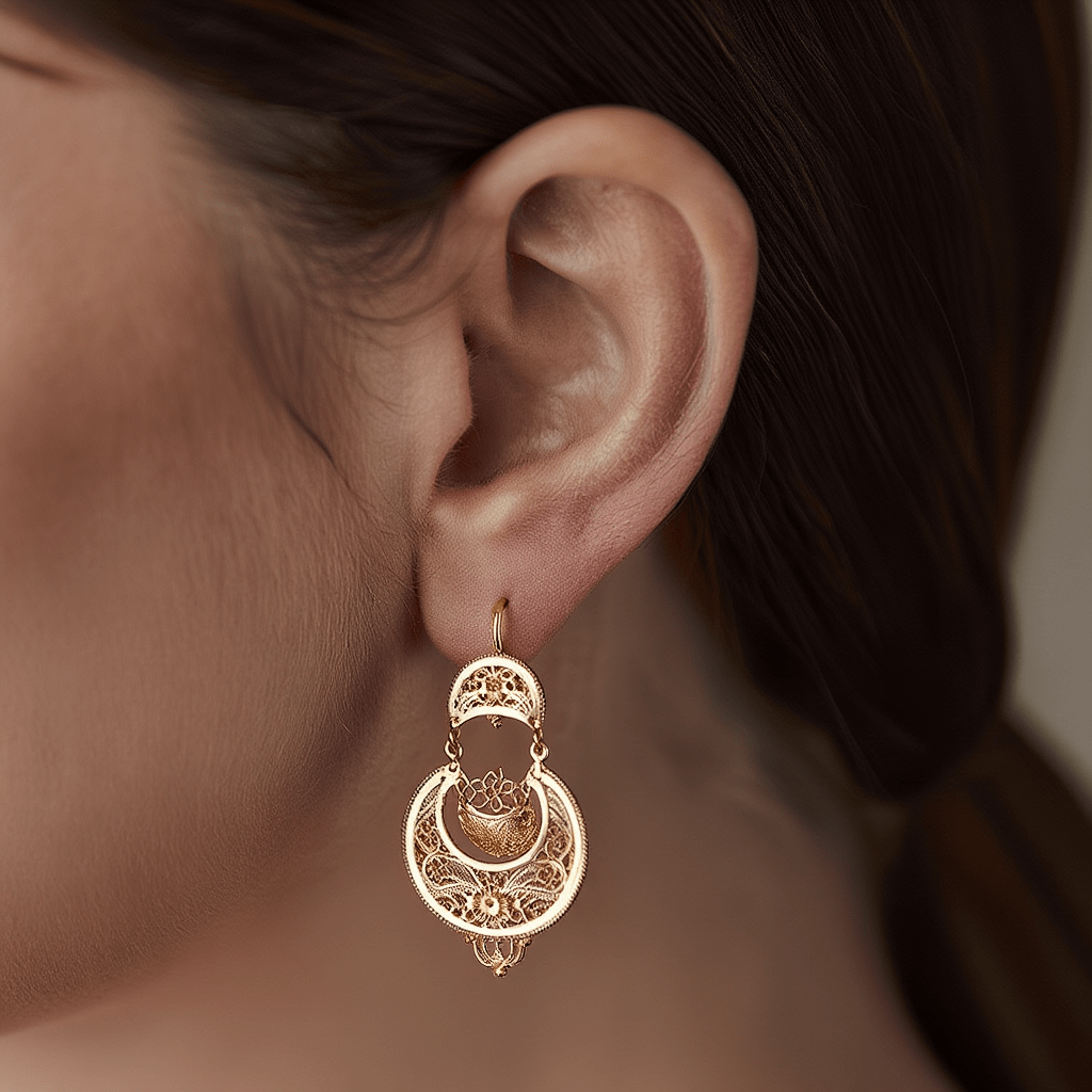 Brincos Madragoa em Prata Dourada (5.1cm) - Loja do Ouro