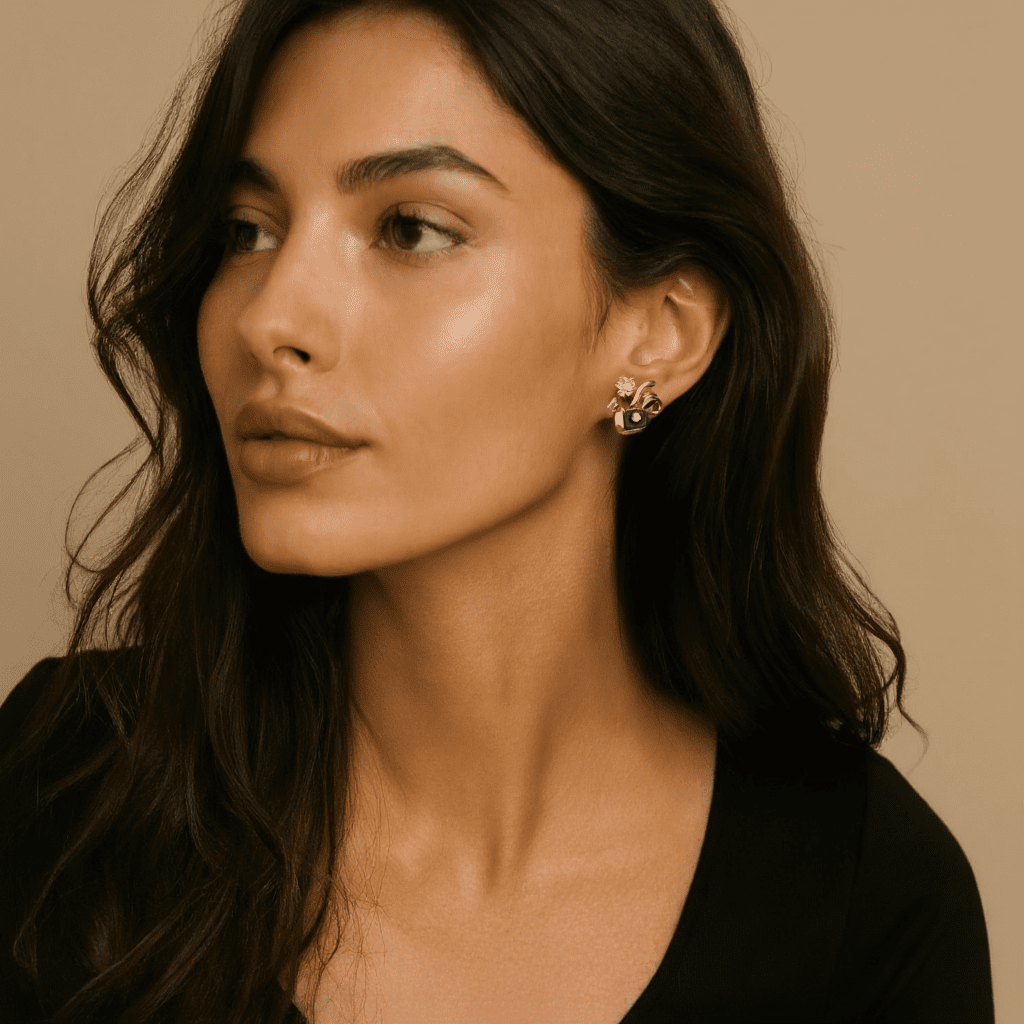 Brincos Marquesa em Ouro de 19kl com Laço e Flor - Loja do Ouro