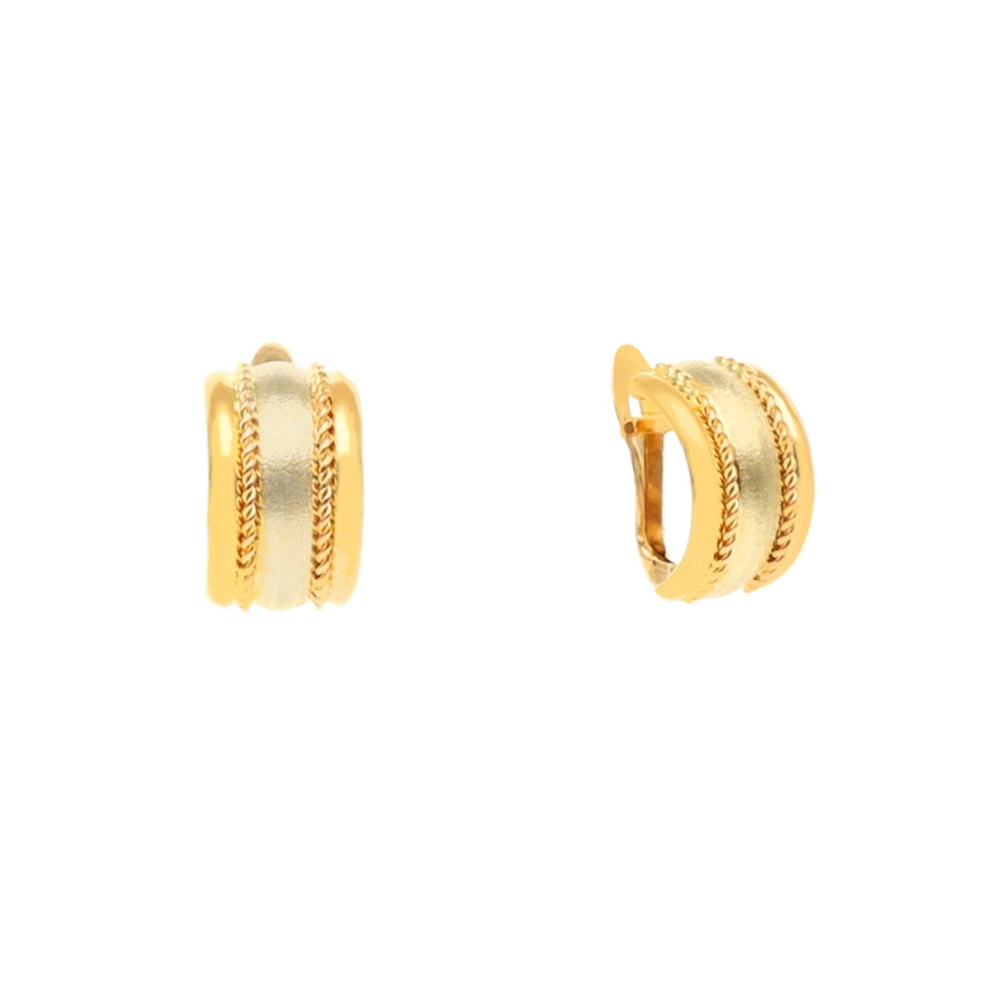 Brincos Meia Argola Clássica em Ouro 19kl (1.4cm) - Loja do Ouro