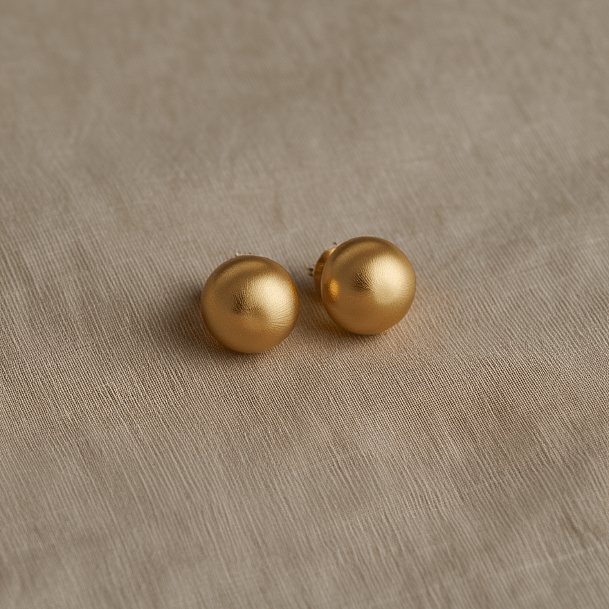 Brincos Meia Bola em Ouro 19kl (1.1cm) - Loja do Ouro