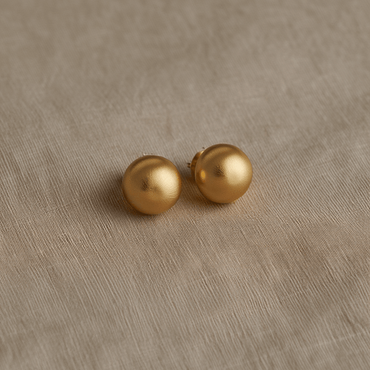 Brincos Meia Bola em Ouro 19kl (1.1cm) - Loja do Ouro