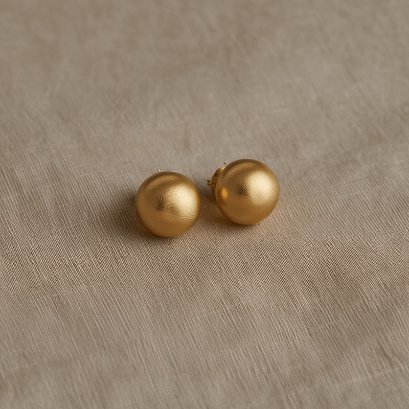 Brincos Meia Bola em Ouro 19kl (1.1cm) - Loja do Ouro