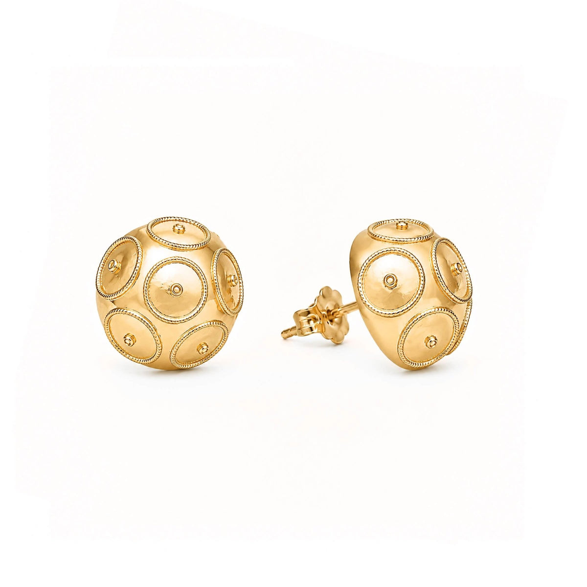 Brincos Meia Conta de Viana em Ouro 19kl (1.46cm) - Loja do Ouro