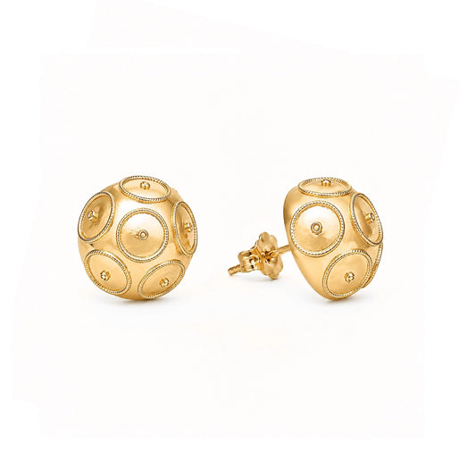 Brincos Meia Conta de Viana em Ouro 19kl (1.46cm) - Loja do Ouro