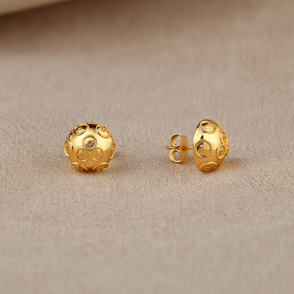 Brincos Meia Conta de Viana em Ouro 19kl (1cm) - Loja do Ouro