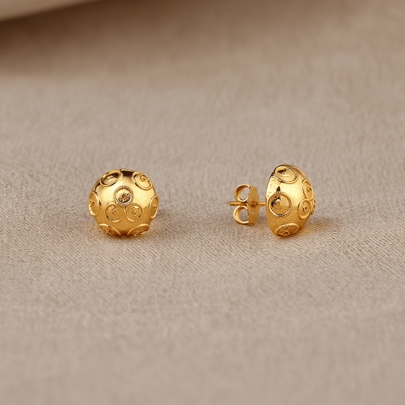 Brincos Meia Conta de Viana em Ouro 19kl (1cm) - Loja do Ouro