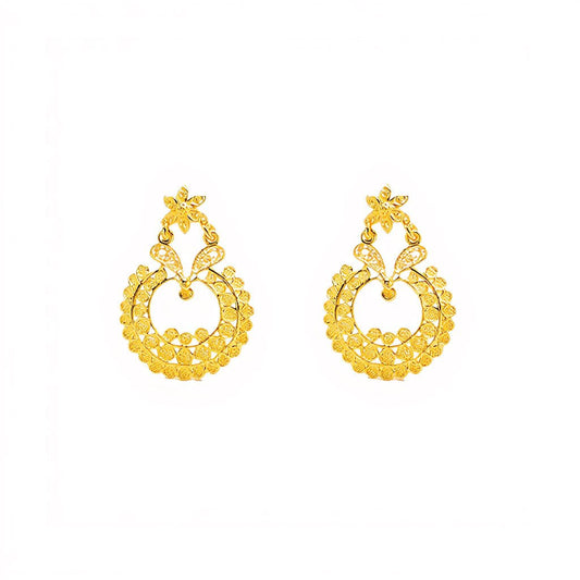 Brincos Oriente em Prata Dourada (3cm) - Loja do Ouro