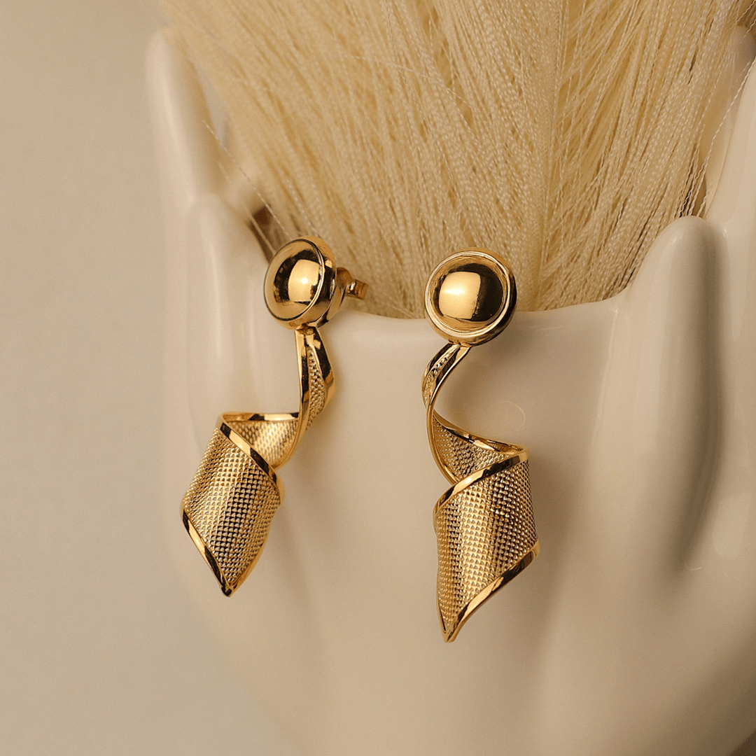 Pendientes colgantes de espiral de oro de 19 kl - Gold Store Premium