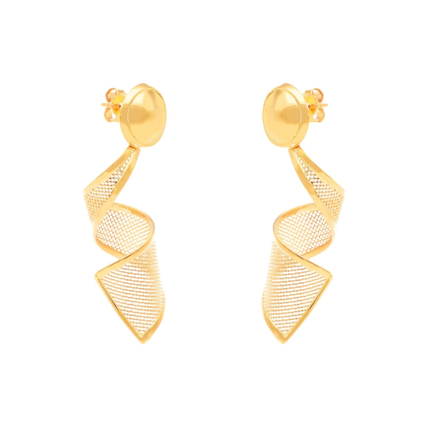 Brincos Pendentes Espiral em Ouro 19kl - Loja do Ouro