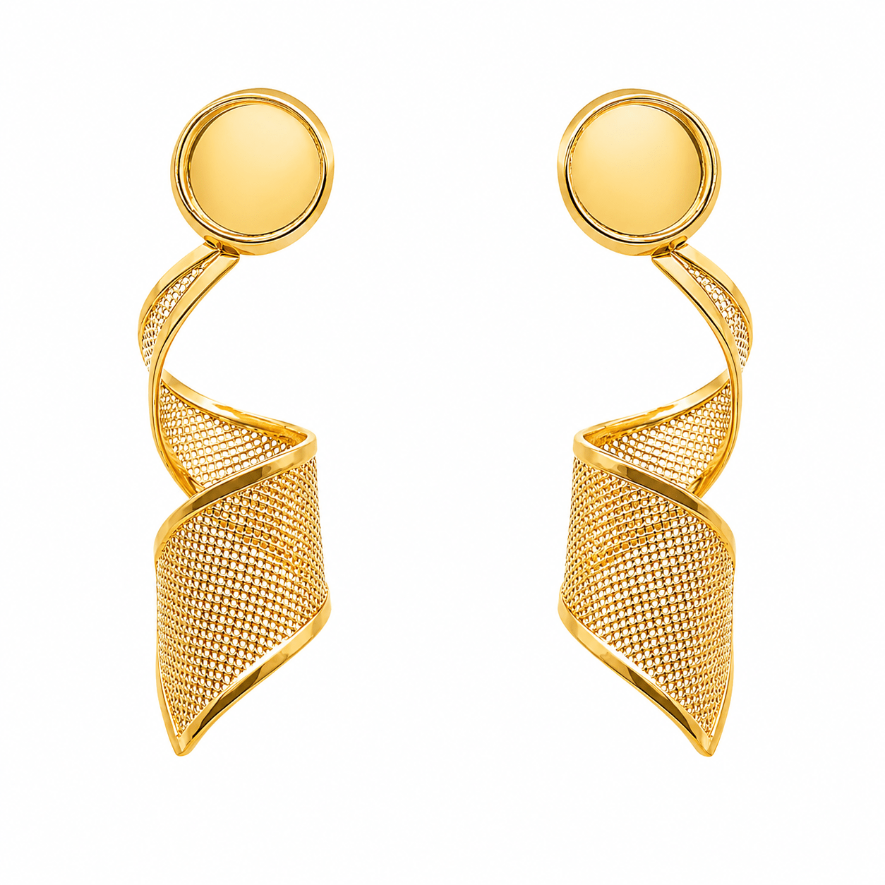 Brincos Pendentes Espiral em Ouro 19kl - Loja do Ouro