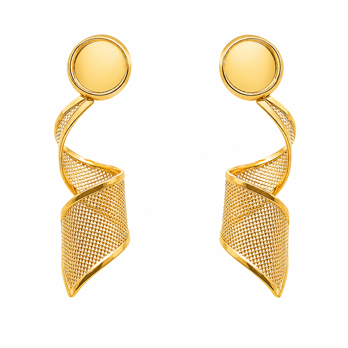 Brincos Pendentes Espiral em Ouro 19kl - Loja do Ouro