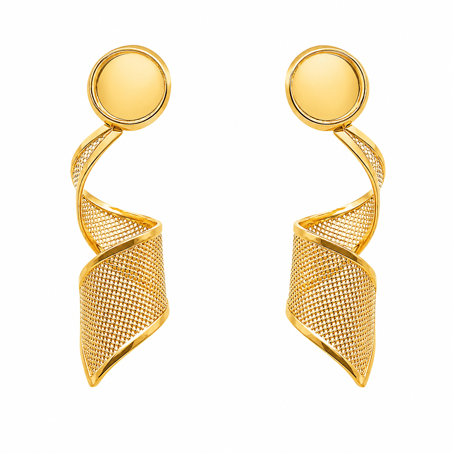 Brincos Pendentes Espiral em Ouro 19kl - Loja do Ouro